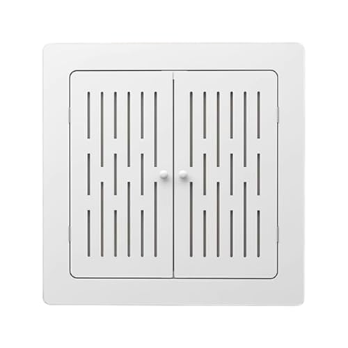PVC Heizkörper Abdeckung für Zuhause, Heizungsverkleidung 2 Türen mit Griffen, Vertikales Hohldesign, für Wohnzimmer, Wohnmöbel(50 * 50cm/20 * 20in) von WANGCEPLSD