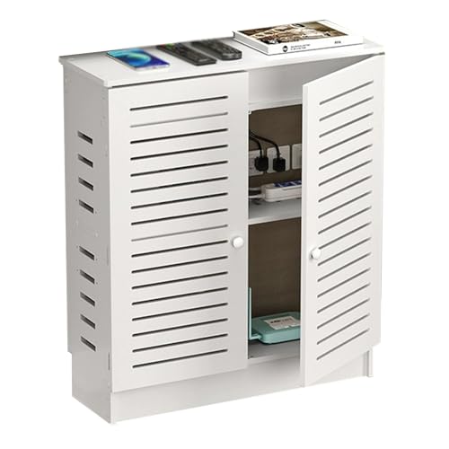 PVC Heizkörperabdeckung, Bodenstehende Router-Aufbewahrungsbox, Modem, Multifunktionaler Aufbewahrungsschrank, Verstellbare Regale, für Das Home Office(50 * 80 * 25cm/20 * 31 * 10in) von WANGCEPLSD