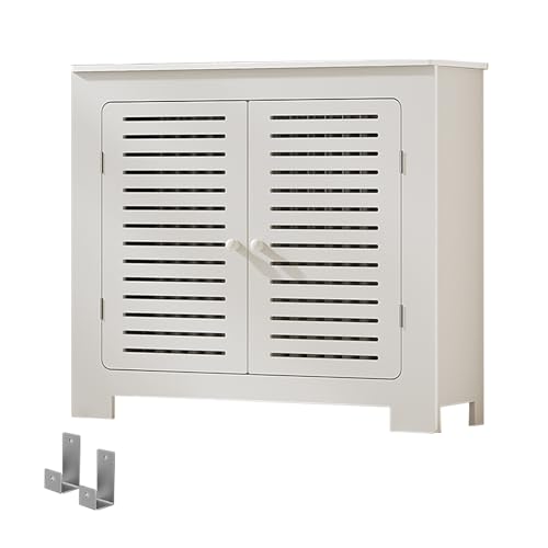 PVC-heizungsregal für Heizkörper, Heizungsverkleidung mit 2 Türen, Geruchsneutral Und Leicht zu Reinigen, für Zuhause, Wohnzimmer, Schlafzimmer, Flur(80 * 80 * 20cm/31 * 31 * 8in) von WANGCEPLSD