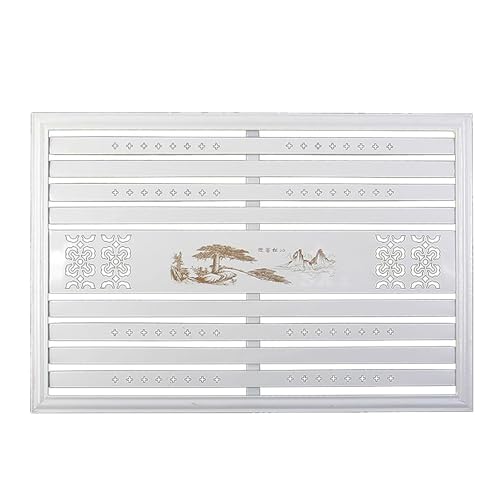 Verkleidung Heizung aus Metall, Wandmontierte Heizkörperabdeckung für Zuhause, Ausgehöhltes Lamellendesign, Aufsteckmontage, für Schlafzimmer, Wohnzimmer(White,150 * 60cm/59 * 24in) von WANGCEPLSD