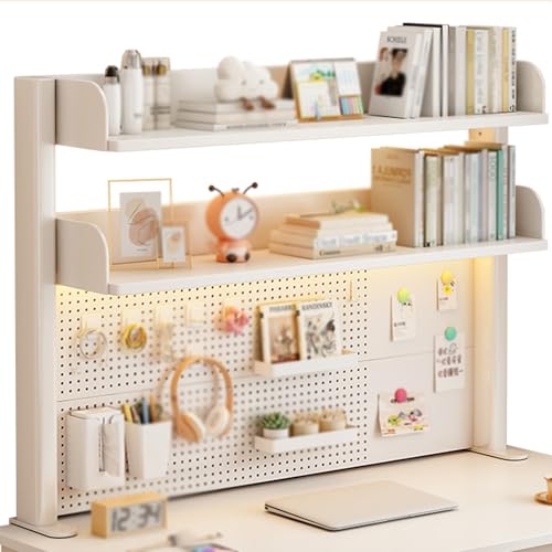 WANGCEPLSD 3-stufiger Tischregal Schreibtisch aus Metall, Schreibtischregal Klemmbar, Verstellbarer Regalabstand, mit Aufbewahrungszubehör, für Büro, Schule, Zuhause, Wohnheim(128cm/50in) von WANGCEPLSD