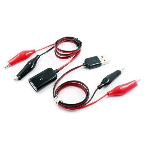 2 STÜCKE Krokodilklemme führt Batterieklemmen Kabel Multimeter Krokodilklemmen Krokodilklemme auf USB Stecker Buchse Adapter von WANGCL