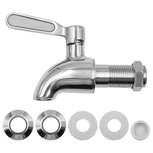 WANGCL Getränkespender Wasserhahn 304 Edelstahl Ersatzhahn Glasbehälter Wasserhahn Getränk Kaffee Bier Trinkbrunnen (16mm) von WANGCL