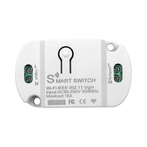 WANGCL Kabelloser intelligenter Lichtschalter WiFi-Lichtschalter AC90~250V 10A mit Sprachsteuerung Timer-Funktion Kompatibel mit Alexa/Google Home WANGCL Kabelloser intelligenter Lichtschalter WiFi-Lichtschalter AC90~250V 10A mit Sprachsteuerung Timer-Funktion Kompatibel mit Alexa/Google Home von WANGCL