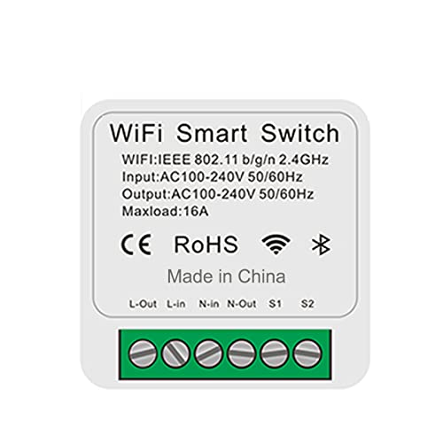 Smart WiFi Light Switch AC100～240V 16A mit Zwei-Wege-Steuerung Sprachsteuerung Kompatibel mit Google Assistant Amazon Alexa von WANGCL