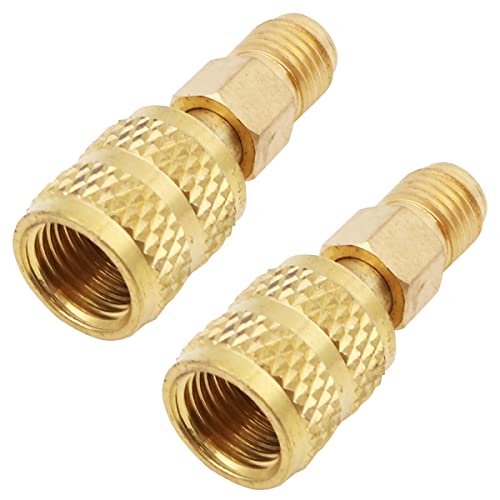 WANGCL 2 Stück R410a Adapter VAU-20B (1/4SAE auf 5/16SAE) Anschlussadapter für Klimaanlage Ladeventil Kühlung von WANGCL