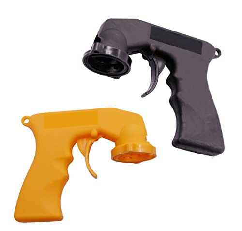 WANGCL 2 Stück Sprühgriff Farbsprüher mit Vollgriff Auslöser für Sprühfarbe Klebstoffe Schmierstoffe (schwarz und gelb) von WANGCL
