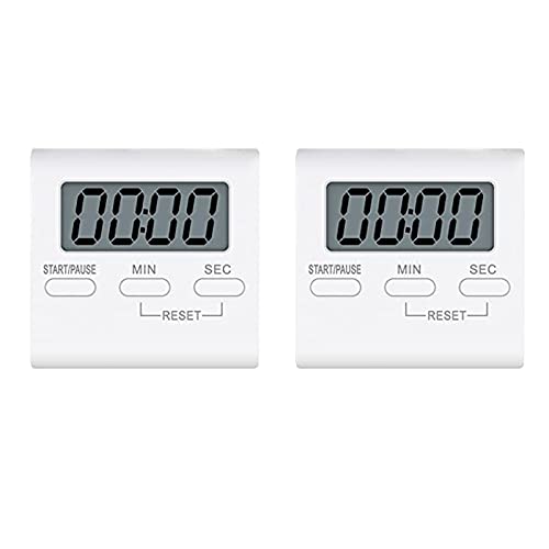 WANGCL Digitale Küchentimer, magnetisch, Countdown-Timer mit lautem Alarm zum Kochen, Klassenzimmer, Lehrer, Weiß, 2 Stück von WANGCL
