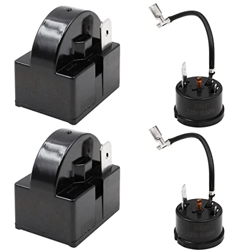WANGCL 2 x Kompressor-Startrelais, 2-polig, 15 Ohm + 2 x Kompressor-Überlastschutz, 1/4 PS für Kühlschrank-Reparatur WANGCL 2 x Kompressor-Startrelais, 2-polig, 15 Ohm + 2 x Kompressor-Überlastschutz, 1/4 PS für Kühlschrank-Reparatur von WANGCL