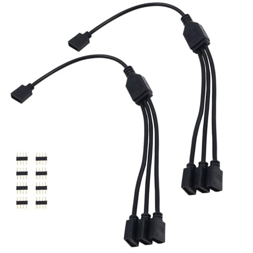 WANGCL 2 x LED-Streifen-Splitterkabel, 4-poliger RGB-Splitter, 1 auf 3 Anschlüsse, LED-Controller-Anschluss für RGB 5050 3528 2835 LED-Streifen, Schwarz WANGCL 2 x LED-Streifen-Splitterkabel, 4-poliger RGB-Splitter, 1 auf 3 Anschlüsse, LED-Controller-Anschluss für RGB 5050 3528 2835 LED-Streifen, Schwarz von WANGCL