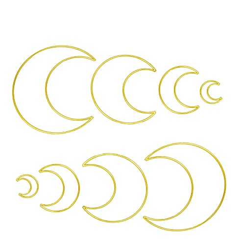 WANGCL 8 Stück DIY Makramee Metall Blumenkranz Basteln Halbmond Form Traumfänger Ring DIY Handwerk Traumfänger Herstellung Werkzeuge (4 Größen) von WANGCL