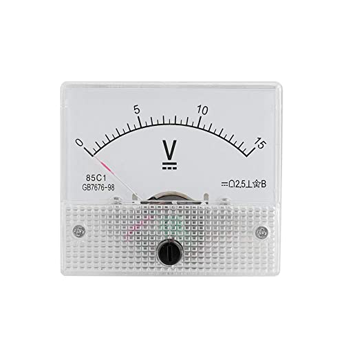 WANGCL Analoges Mini-Amperemeter, Voltmeter, professionell, langlebig, 2,5 Genauigkeit, Spannung, analoges Voltmeter, Panel, Amperemeter, Strom, Voltmeter des CC 85 Analogstrom C1 (DC 0–15 V) von WANGCL