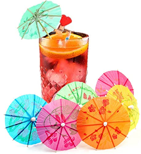 WANGCL 50 Stück Cocktail-Regenschirme, Cocktail-Topper, tropische Farbe, Party-Picks, Cocktail-Sonnenschirm für Dekoration, Getränke, Party, Bar, Dessert, Outdoor-Aktivitäten von WANGCL