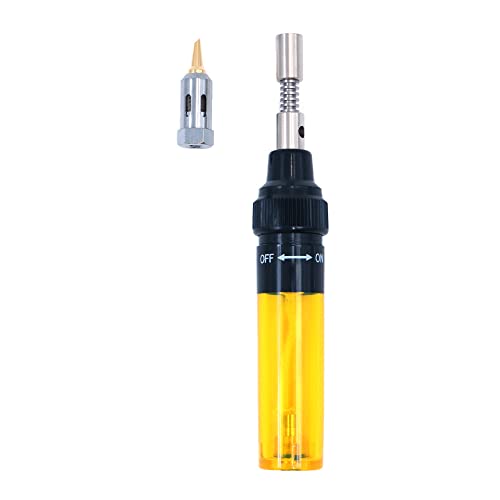 WANGCL Gas-Lötkolbenstift, kabellos, nachfüllbar, Butangas, Lötlampe für elektronische PC-Reparaturwerkzeug, 8 ml, Gelb von WANGCL