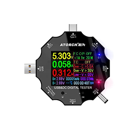 WANGCL Multimeter LCD Digital USB Tester Spannungsstrom Power Widerstand Kapazität Detektor Unterstützt QC3.0/QC4.0/PD Unterstützt Bluetooth 8 Arten von Schnittstellen WANGCL Multimeter LCD Digital USB Tester Spannungsstrom Power Widerstand Kapazität Detektor Unterstützt QC3.0/QC4.0/PD Unterstützt Bluetooth 8 Arten von Schnittstellen von WANGCL