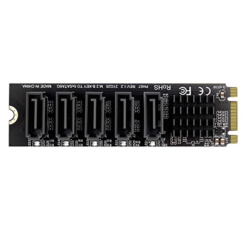 WANGCL NGFF zu SATA Adapter M.2 zu SATA Konverter 5Port mit Aluminium Kühler von WANGCL