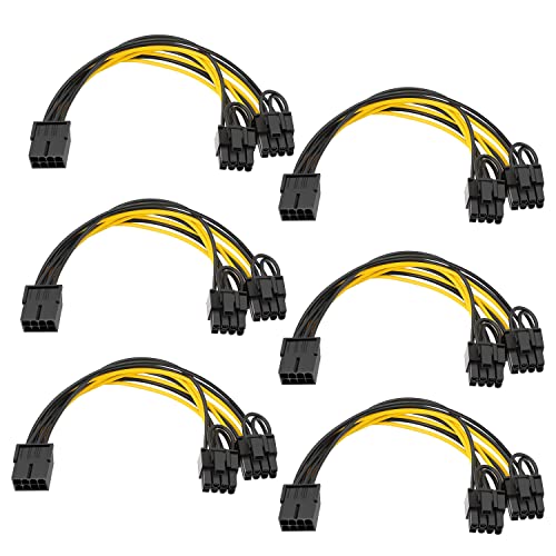 WANGCL PCIe Splitter Grafikkarte Kabel 8 Pin auf Dual PCIe 8 Pin (6 + 2) Grafikkarte PCI Express Netzteil GPU VGA Mining Grafikkarte Konverter Kabel (6 Stück) von WANGCL
