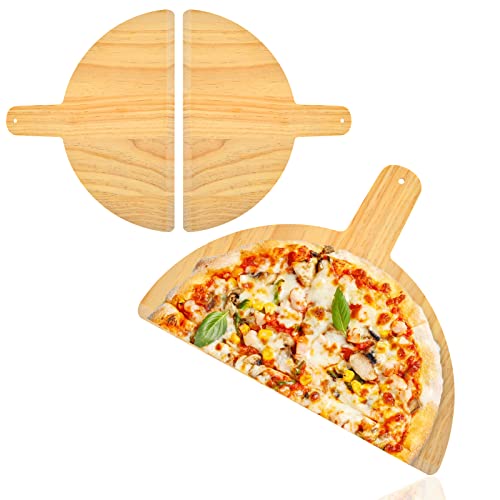 WANGDEFA 2 Stück Pizzaschieber Holz Pizzaschaufel Pizza Shovel Pizzaschieber 2 Teilig Pizza Paddle aus Birkenholz Pizza Schaufel Pizza Schaufel zum Backen von hausgemachtem Pizzabrot von WANGDEFA