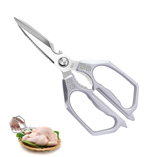 Küchenschere,Haushaltsschere aus Edelstahl, Allzweckschere,Schwere Scharfe Kochschere mit Flaschenöffner,Multifunktions für Küche,Huhn,Geflügel,Fisch,Fleisch,Kräuter,Nüsse,Spülmaschinenfest,Silber Küchenschere,Haushaltsschere aus Edelstahl, Allzweckschere,Schwere Scharfe Kochschere mit Flaschenöffner,Multifunktions für Küche,Huhn,Geflügel,Fisch,Fleisch,Kräuter,Nüsse,Spülmaschinenfest,Silber von WANGDEFU