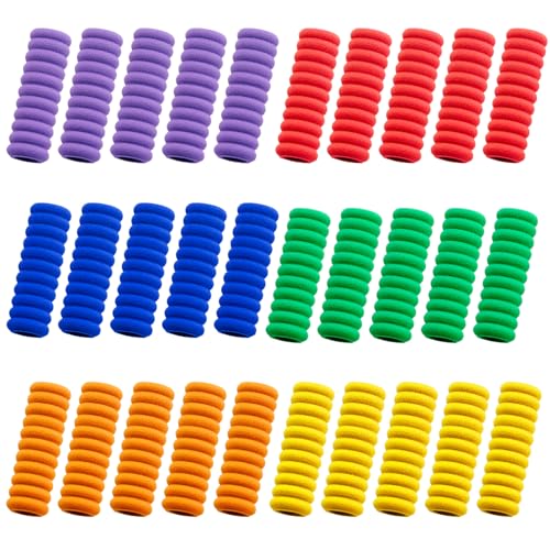 30 Stück Schreibhilfe für Stift Kinder, Bleistift Griffe Ergonomische Stifthalter, Grips Stiftehalter, Schreibhilfe Dicke Stifte, Schaumstoff Stift Griffe, Linkshänder Rechtshänder Bleistift von WANGENPING