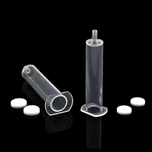 SPE-Kartuschen, leere Säule, inkl. leerer Röhrchen 1–12ml und PE-Fritten for Festphasenextraktionssäulen, Labor-HPLC-Experimentbedarf(3 mL) von WANGF