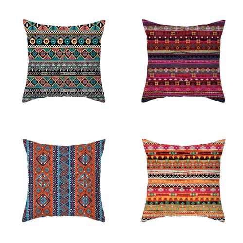 WANGG Kissenbezug 60 X 60 cm Retro-Ethno-Stil 4er Set Outdoor Kissen Dekokissen Leinen Kissenhülle Kissenbezüge für Schlafzimmer,Sofa, Stuhl, Bett, Garten WANGG Kissenbezug 60 X 60 cm Retro-Ethno-Stil 4er Set Outdoor Kissen Dekokissen Leinen Kissenhülle Kissenbezüge für Schlafzimmer,Sofa, Stuhl, Bett, Garten von WANGG