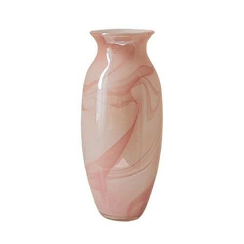 WANGHAI-666 Blumenvase Handgemachte rosa strukturierte Glasvase Veranda Wohnzimmer Blumenarrangement Desktop-Dekoration(Klein) von WANGHAI-666