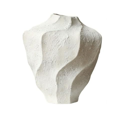 WANGHAI-666 Blumenvase Wabi-Sabi-Keramikvase, rustikaler Tontopf for die Inneneinrichtung, ideal als Blumengefäß for den Eingangsbereich, Esszimmer(Klein) von WANGHAI-666