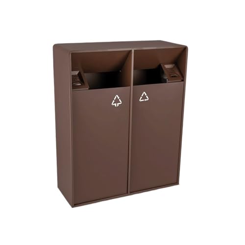 WANGHAI-666 Outdoor Mülleimer 38L/80L Indoor/Outdoor Mülleimer Metall Aschenbecher Säule, moderne Home Commercial Quadrat(Groß) von WANGHAI-666