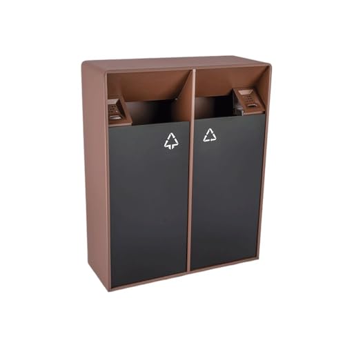 WANGHAI-666 Outdoor Mülleimer Doppelfässer, quadratisch, zweifarbig, Metall, Mülleimer, moderne Haushaltsmülleimer mit Aschenbecher(Groß) von WANGHAI-666