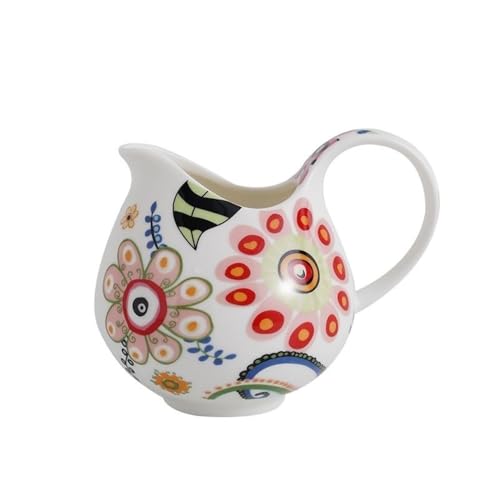 WANGHAI-666 Sauciere Haushalt 250ml Handgemalte Keramik Milch Krug Sauciere Mit Griff Vintage Kaffeegeschirr Creme Container Saucierenständer von WANGHAI-666