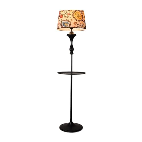 WANGHAI-666 Stehlampen Rustikale Stehlampe, Wohnzimmerlampen mit Metalltablett, funktionale Nachttischlampe for Schlafzimmer, Wohnzimmer oder Büro für Lesungen von WANGHAI-666