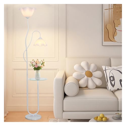 WANGHAI-666 Stehlampen Stehlampe mit Tablett, Stehlampe for Lesen zu Hause, hohe Lampe for das Wohnzimmer passt in die Moderne Raumdekoration für Lesungen(Weiß) von WANGHAI-666