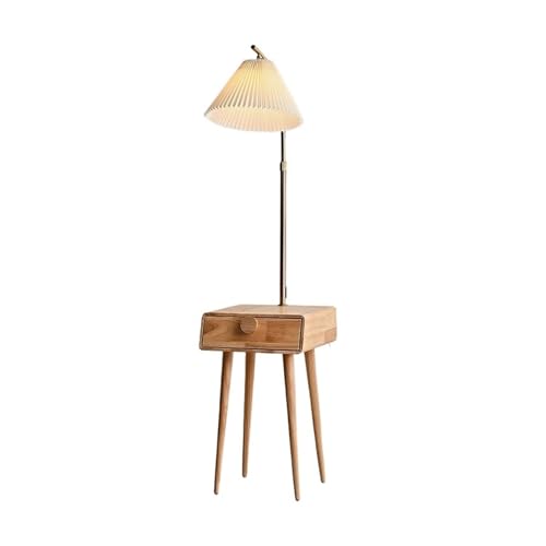 WANGHAI-666 Stehlampen Stehlampe mit Tisch, 3-Farbtemperatur-Tischlampen for Wohnzimmer, Schlafzimmer, Moderne Stehlampe mit Schublade für Lesungen(Natural) von WANGHAI-666