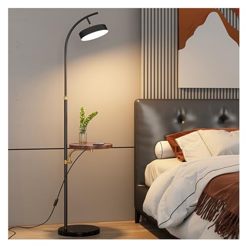 WANGHAI-666 Stehlampen Stehlampe mit Tischbefestigung, Marmor-Stehlampe mit Bogen, Gebogene hohe Regal-Stehlampe for Wohnzimmer, Büro, 360° drehbarer Schirm für Lesungen(Bruin) von WANGHAI-666