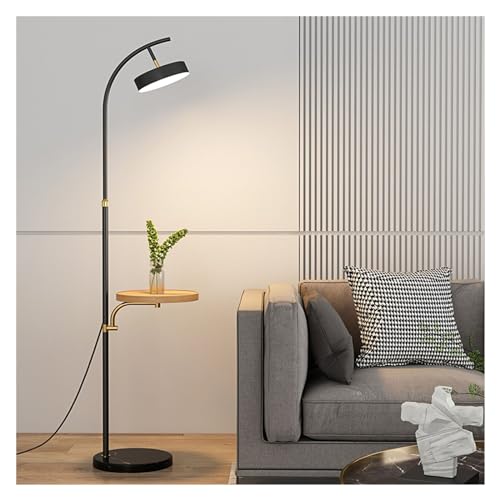 WANGHAI-666 Stehlampen Stehlampe mit Tischbefestigung, Marmor-Stehlampe mit Bogen, Gebogene hohe Regal-Stehlampe for Wohnzimmer, Büro, 360° drehbarer Schirm für Lesungen(Natural) von WANGHAI-666
