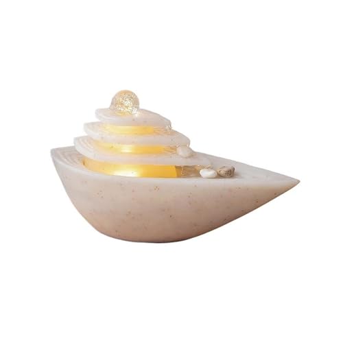 WANGHAI-666 Zimmerbrunnen Indoor Tabletop Wasserbrunnen Rotierenden Ball Wasserfall Brunnen for Home Office Decor(Beige) von WANGHAI-666