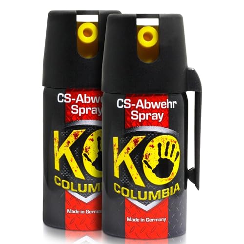 Columbia KO CS hochdosiertes Abwehrspray - Sicheres Gefühl unterwegs - Made in Germany - 80g Reizstoff CS wirkungsvolles effektives Verteidigungsspray - bis zu 1-1,5 m Reichweite von Columbia