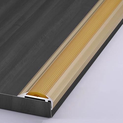 90 Cm Treppenkantenprofil Alu, Winkelprofil Aluminium, Treppenstufen Verkleiden, für Den Außen- und Innenbereich(Gold,3.2x1.2cm/1.2x0.5 in) von WANGJIANPENGPL