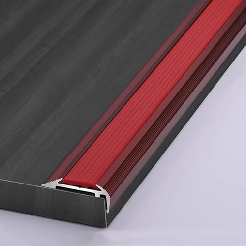 90 Cm Treppenkantenprofil Alu, Winkelprofil Aluminium, Treppenstufen Verkleiden, für Den Außen- und Innenbereich(Red,3.2x1.2cm/1.2x0.5 in) von WANGJIANPENGPL