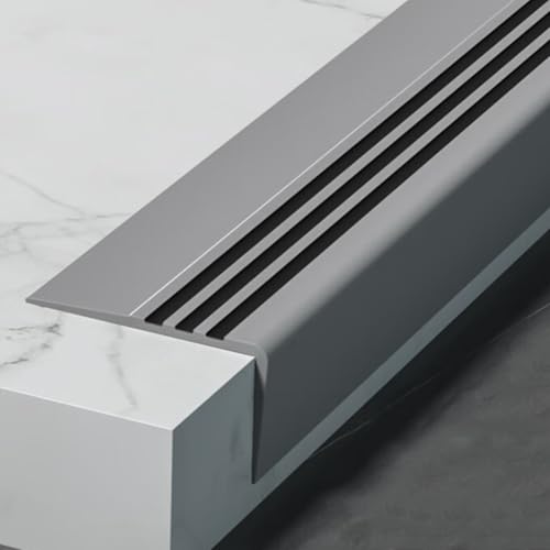 PVC Treppenkantenprofil Selbstklebend, Treppenprofil Kantenprofil, Winkelprofil, Breite 10 Cm, für Holz- Und Metalltreppen im Innen- und Außenbereich(Gray,500x10x4cm/197x4x1.6in) von WANGJIANPENGPL