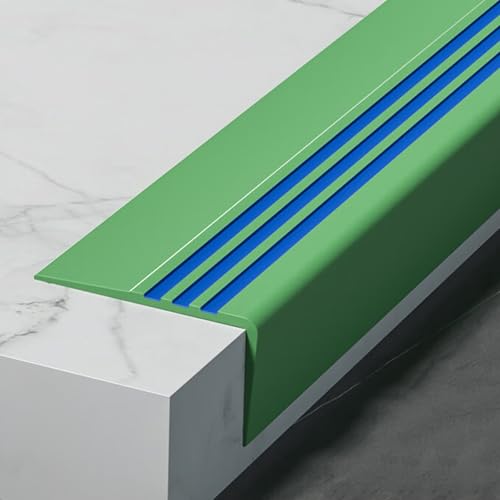 PVC Treppenkantenprofil Selbstklebend, Treppenprofil Kantenprofil, Winkelprofil, Breite 10 Cm, für Holz- Und Metalltreppen im Innen- und Außenbereich(Green,100x10x4cm/39x4x1.6in) von WANGJIANPENGPL