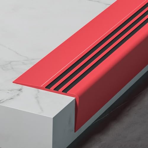 PVC Treppenkantenprofil Selbstklebend, Treppenprofil Kantenprofil, Winkelprofil, Breite 10 Cm, für Holz- Und Metalltreppen im Innen- und Außenbereich(Red,100x10x4cm/39x4x1.6in) von WANGJIANPENGPL