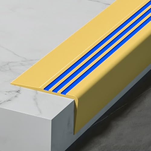 PVC Treppenkantenprofil Selbstklebend, Treppenprofil Kantenprofil, Winkelprofil, Breite 10 Cm, für Holz- Und Metalltreppen im Innen- und Außenbereich(Yellow,500x10x4cm/197x4x1.6in) von WANGJIANPENGPL