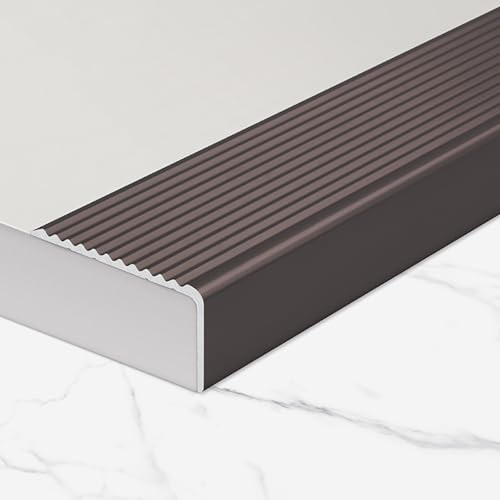 WANGJIANPENGPL 100cm Treppenkantenprofil Alu, Treppenprofil, Winkelprofil Aluminium, für Den Innen- und Außenbereich(Brown,40mm) von WANGJIANPENGPL