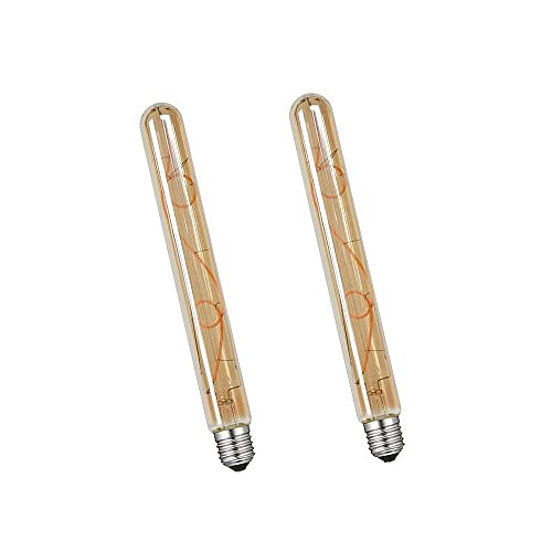 WANGPEI E27 T30-225mm LED Edison Vintage Bernstein Glas Tuber Wicklung Glühbirne 8W(70W Halogen Glühbirne äquivalent) 700LM Warmweiß 2700K Nicht Dimmbare E27 Retro Glühbirnen,2Stück von WANGPEI
