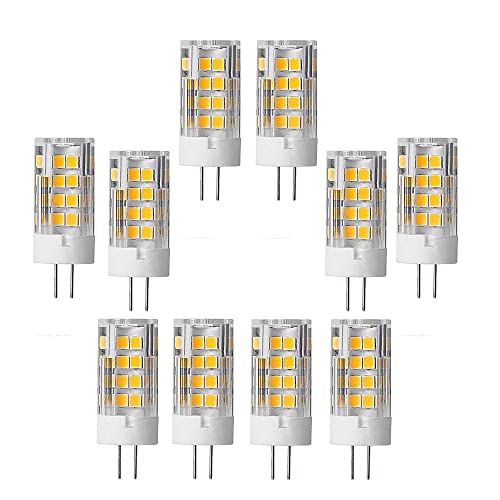 WANGPEI G4 5W LED Glühbirnen(Entspricht 50W Halogenlampe) Warmweiß 3000K 500 Lumen Mini Kapselbirnen Nein Dimmbar 360 ° Abstrahlwinkel G4 Energiesparlampe (10 Stück) von WANGPEI