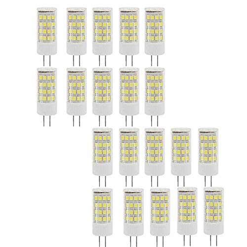 WANGPEI G4 LED-Glühbirnen 5W Äquivalent 50W Halogen Kaltweiß 6500k 500Lumen AC220-240V 360° Abstrahlwinkel Energieeinsparung G4 Nein Dimmbar(20er-Pack) von WANGPEI