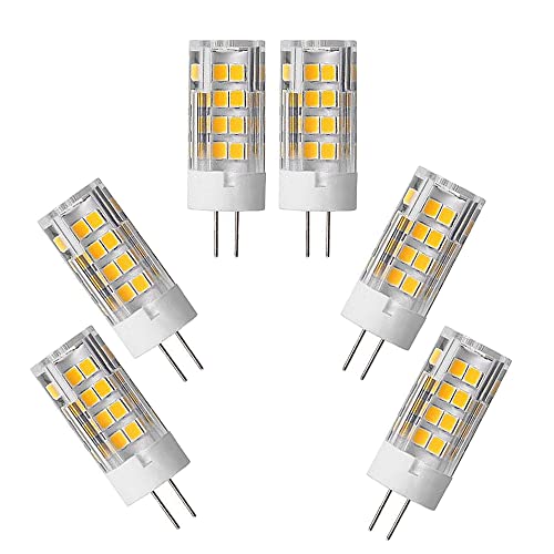 WANGPEI G4 LED-Glühbirnen 5W Äquivalent 50W Halogen Warmweiß 3000k 500Lumen AC220-240V 360° Abstrahlwinkel Energieeinsparung G4 Nein Dimmbar(6 Stücke)[Energieklasse A ++] von WANGPEI