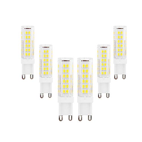 WANGPEI G9 LED-Glühbirnen 9W Äquivalent 90W Halogen Kaltweiß 6000k 900Lumen 360 ° Abstrahlwinkel Energieeinsparung G9 Nein Dimmbar(6 Stücke) von WANGPEI